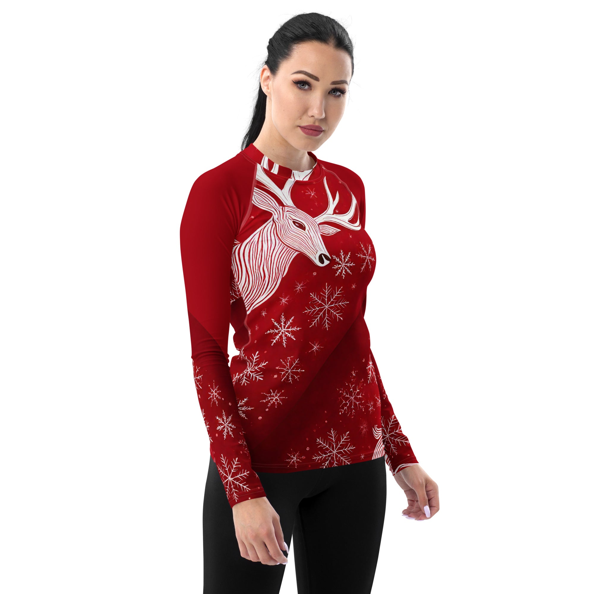 Christmas Pullover Sweater. Red Long Sleeved Party Top. WickedYo.
